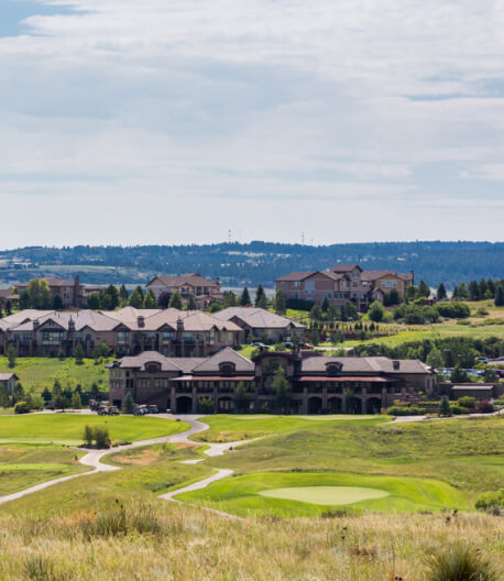 Suburban community with model homes